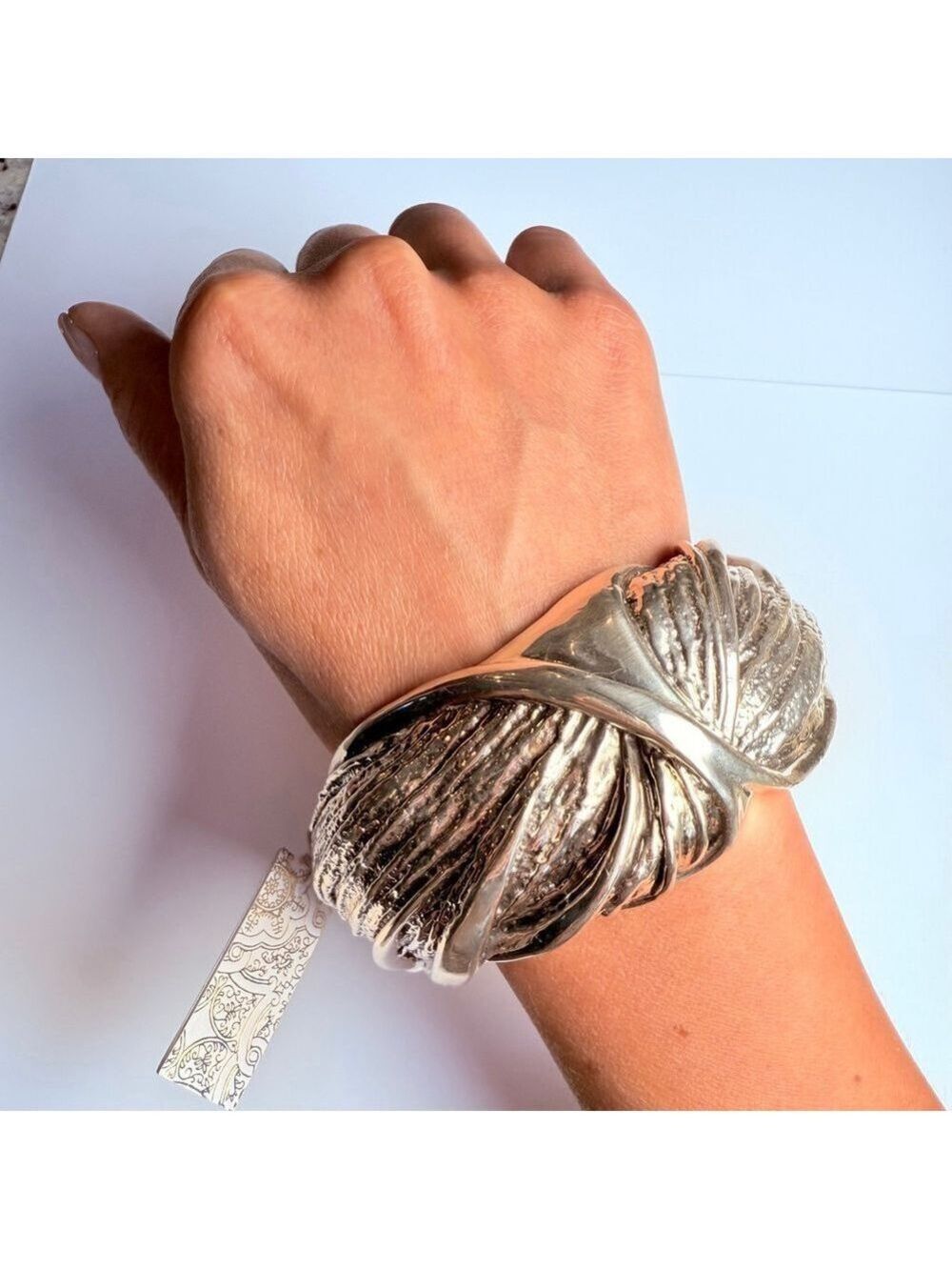 HUGE Didae Shablool Israel 925 Sterling Silver 40mm Wide Bangle Bracelet NWT!